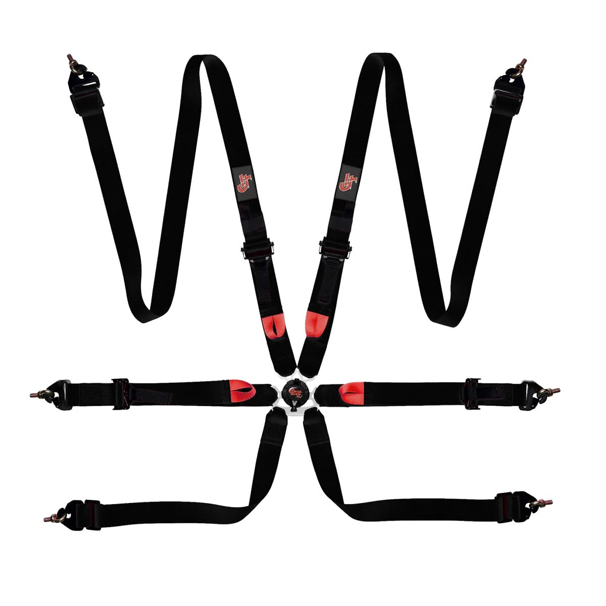 Harness 6-pt Black 2in Indivd. Shlder P/U Lap image 0