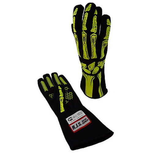 Single Layer Yellow Skeleton Gloves X-Large image 0