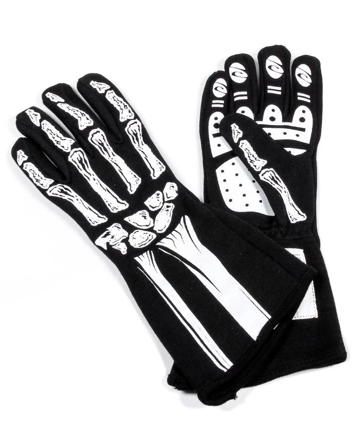 Single Layer White Skeleton Gloves Small image 0