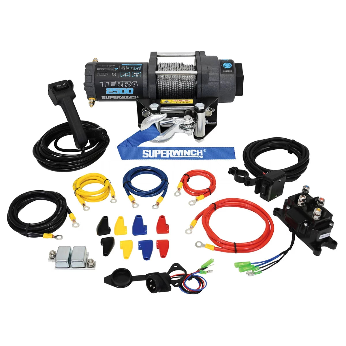 2500 lbs Winch Roller Fairlead 40ft Steel Rope image 0