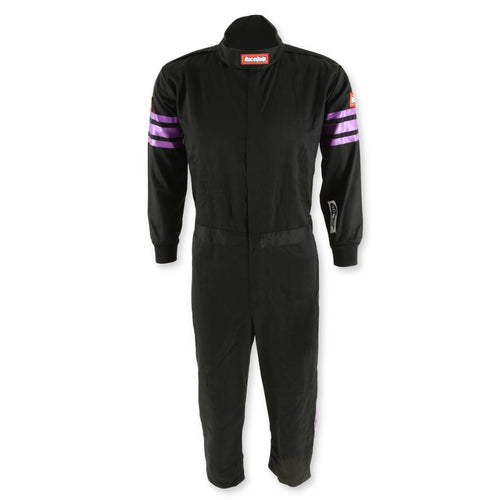 Black Suit Single Layer Kids Medium Purple Trim image 0