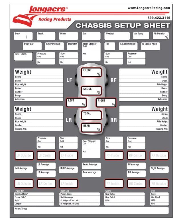 Chassis Set Up/Tire Sheet image 0