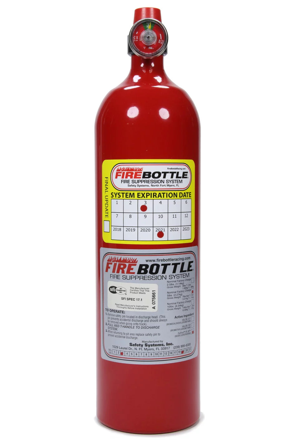 Fire Suppression Bottle Only 5lb NOVEC 1230 image 0