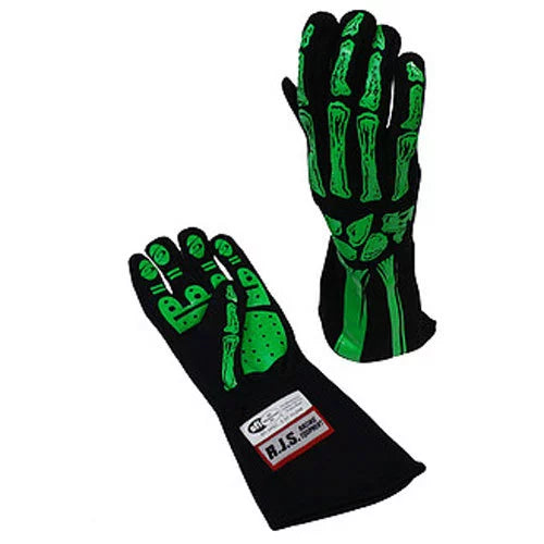 Single Layer Lime Green Skeleton Gloves Large image 0