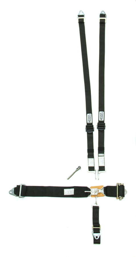 5-Pt Harness HANS Alum. LL Ratchet Adj Black image 0