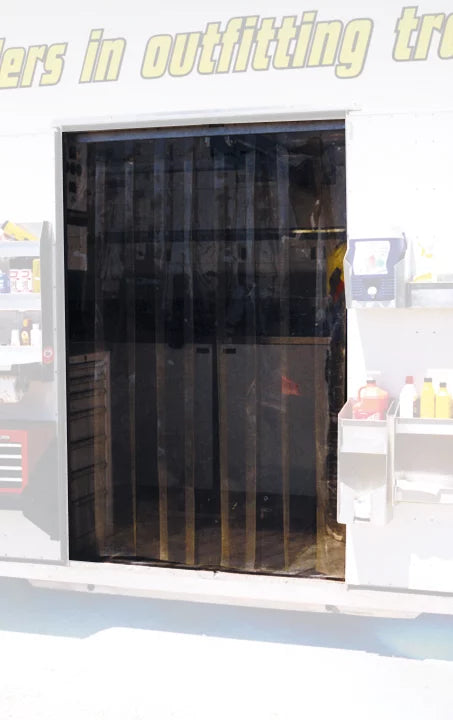 Door Strip Vinyl 4ft x 7ft Tinted Amber image 0